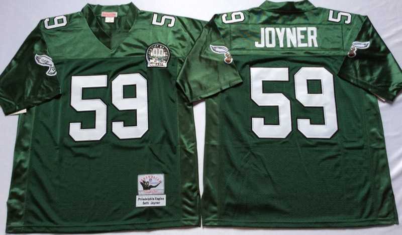 Eagles 59 Seth Joyner Green M&N Throwback Jersey->nfl m&n throwback->NFL Jersey